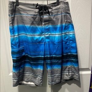 O'Neill Blue and Gray Board Shorts Quick-Dry Athletic
